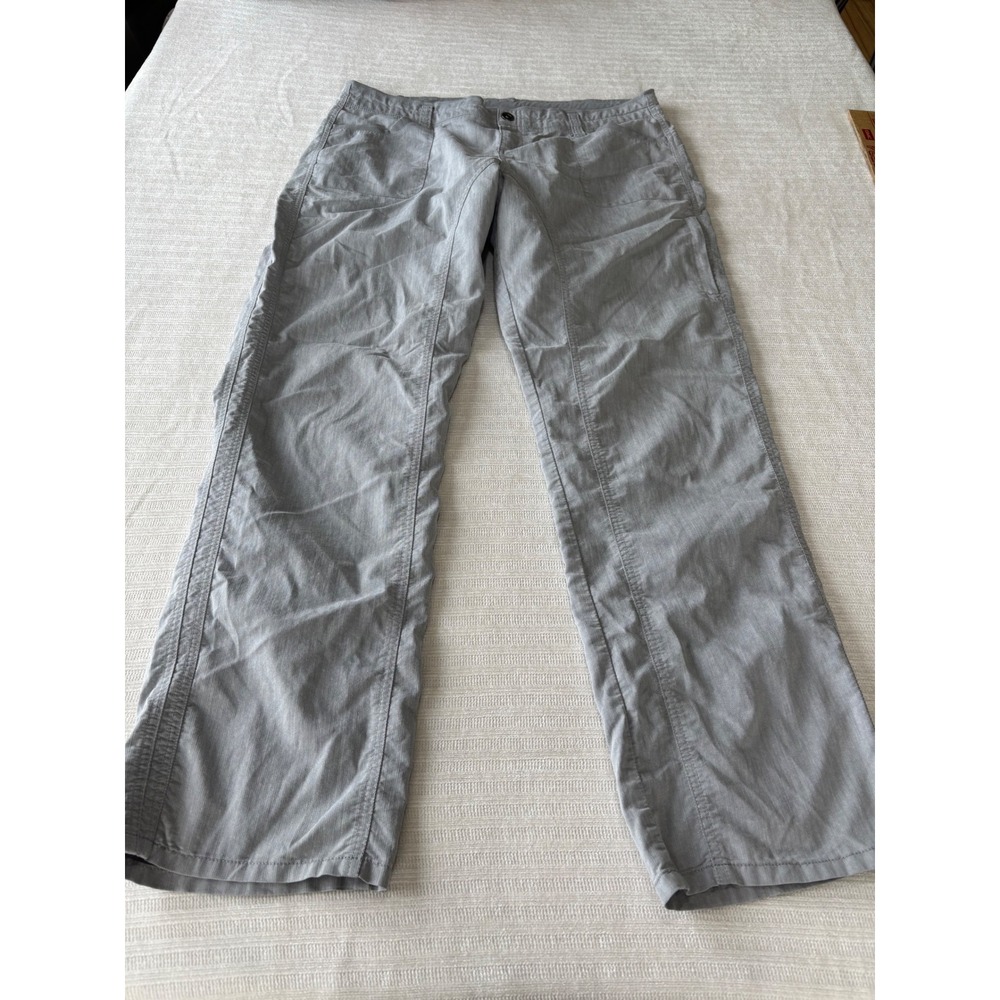 Kuhl Womens Gray Cotton Linen Blend Hiking Pants Size 16 Regular Straight Leg